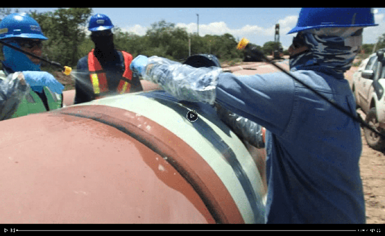 Applicazione del Canusa-CPS ScarGuard su una pipeline da 42